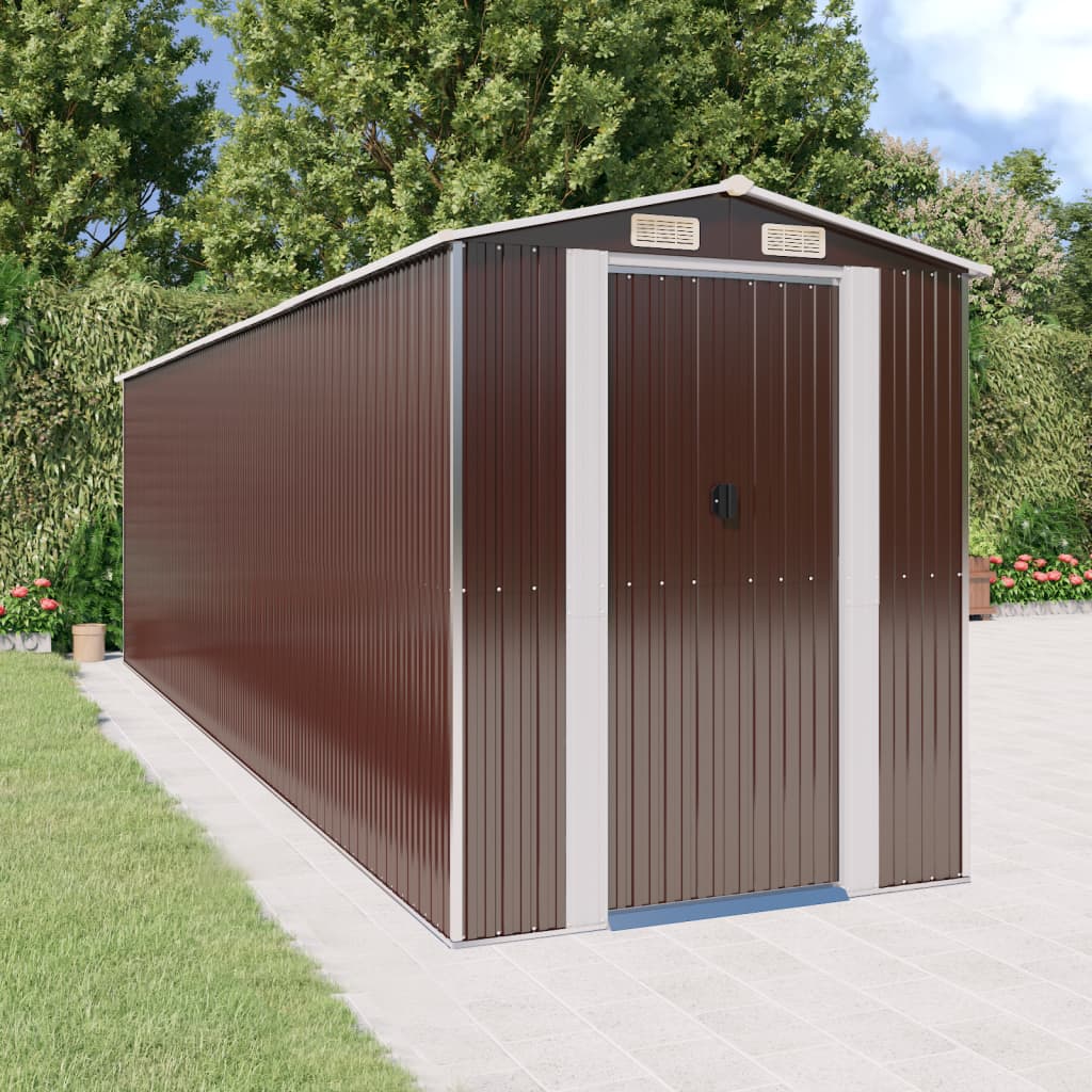 SHED JARDINE VIDAXL 192X689X223 CM en acier galvanisé brun foncé