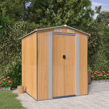 Vidaxl Garden shed 192x191x223 cm galvanized steel light brown