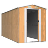 Vidaxl Garden Shed 192x440x223 cm Galvaniserat stålljusbrun