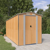 Vidaxl Garden Shed 192x523x223 cm Galvaniserat stålljusbrun