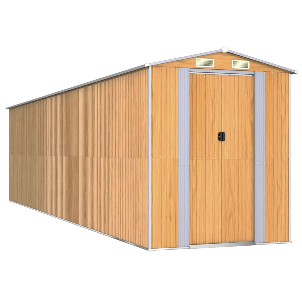 Vidaxl Garden Shed 192x772x223 cm verzinktes Stahlhellbraun