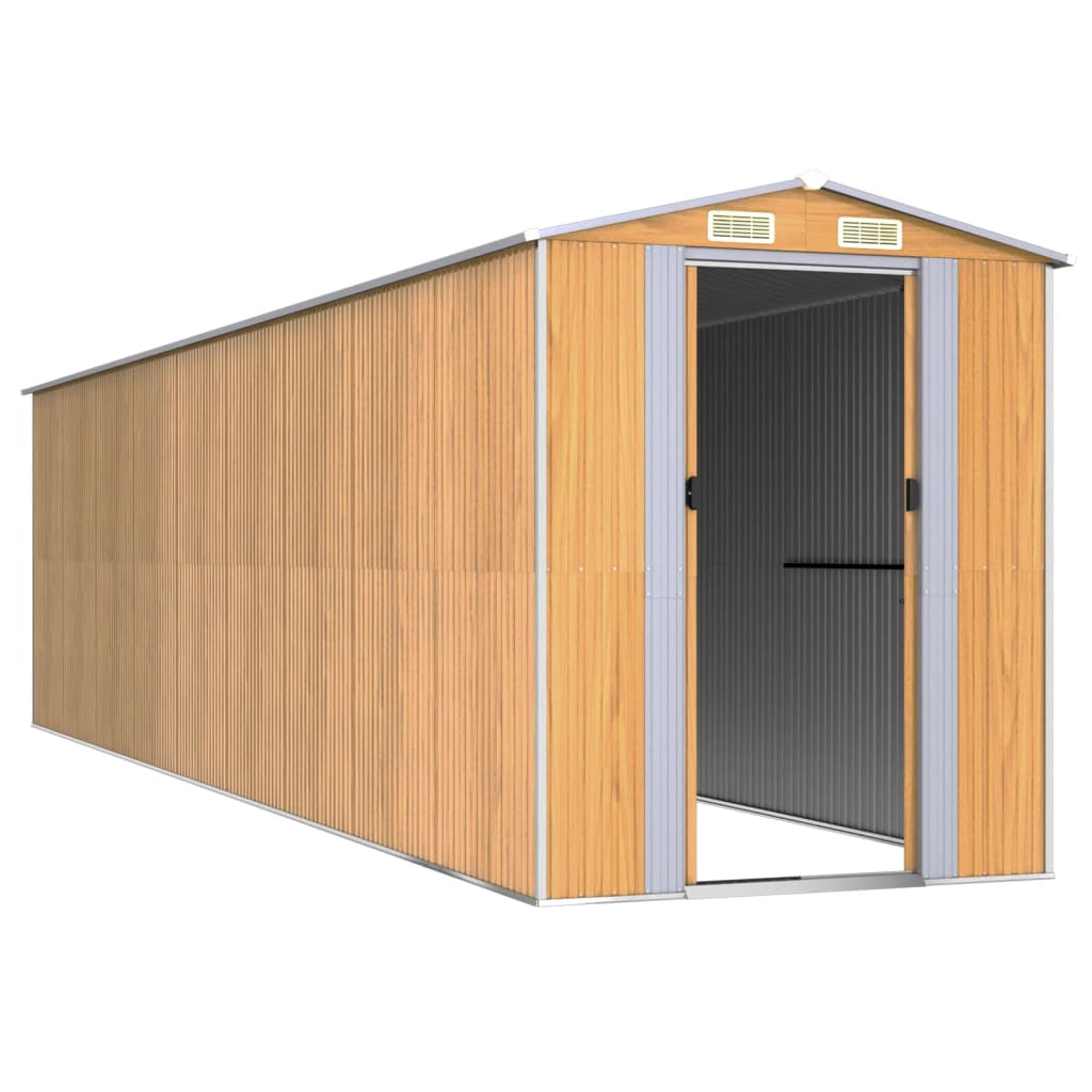 Vidaxl Garden Shed 192x772x223 cm verzinktes Stahlhellbraun