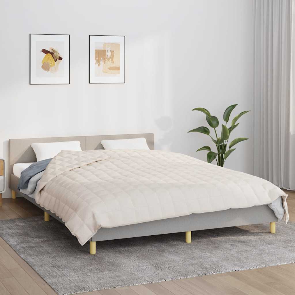 Vidaxx Gewichtsdecke 200x200 cm 9 kg Stoff hellcreme