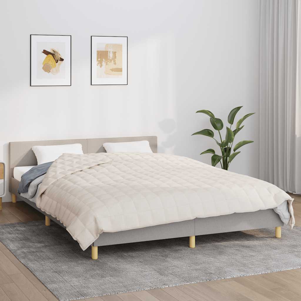 Vidaxx Gewichtsdecke 200x200 cm 13 kg Stoff hellcremefarben