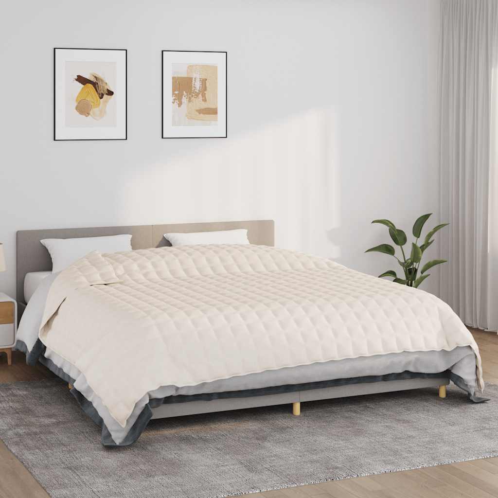 Vidaxx Gewichtsdecke 235x290 cm 15 kg Stoff hellcreme