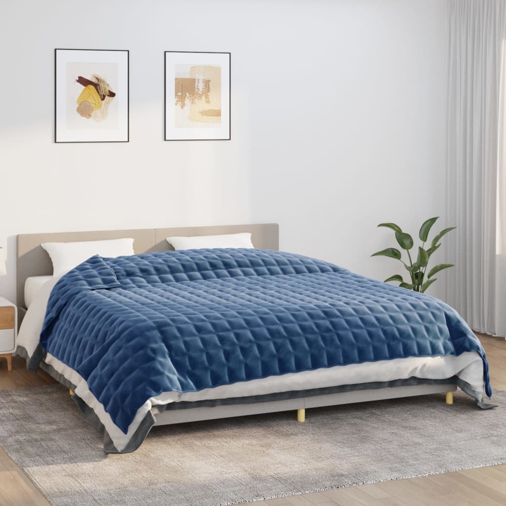 VIDAXL FAIBLAGE COUVERTURE 220X260 cm 15 kg de tissu bleu