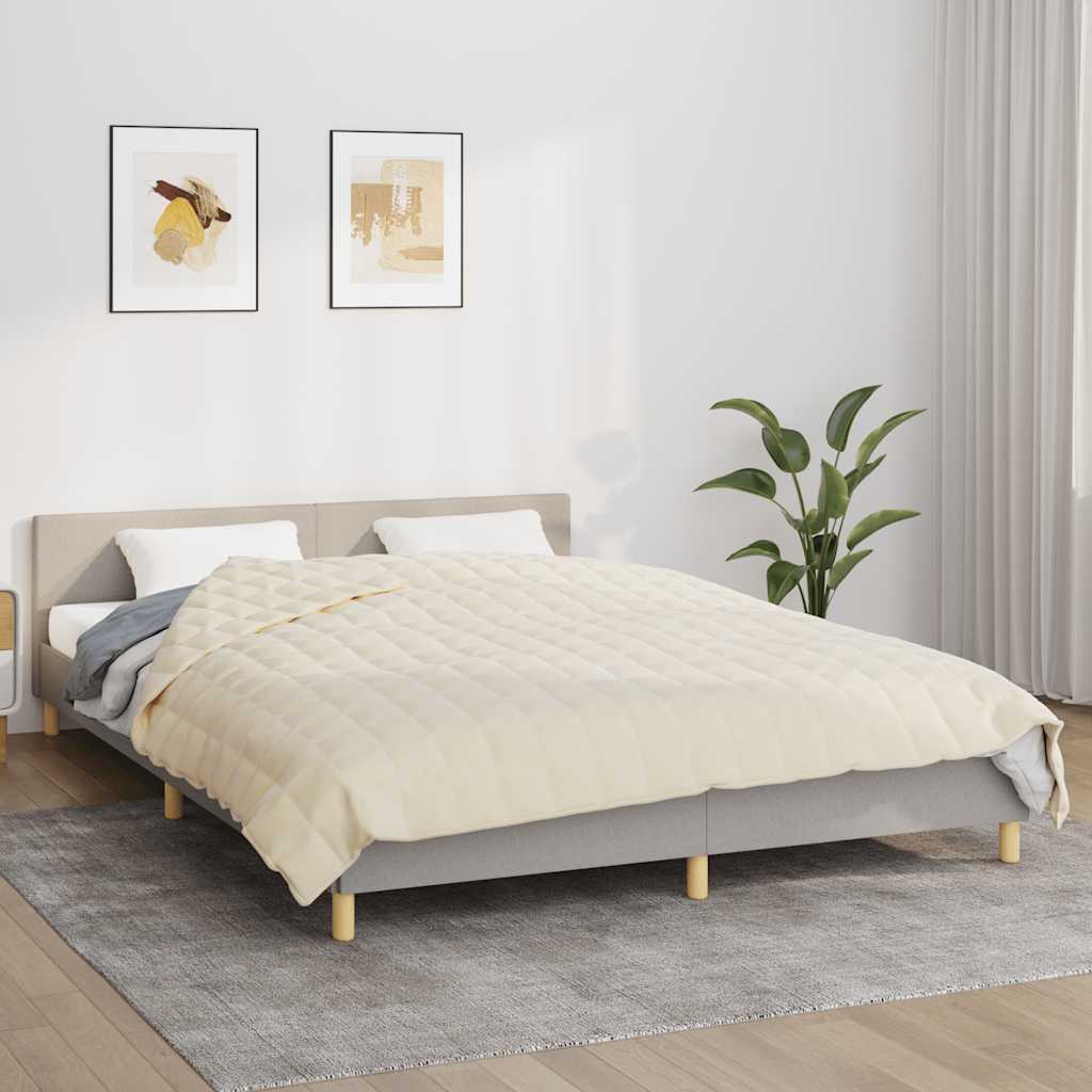 Vidaxx Gewichtsdecke 200x200 cm 13 kg Stoff hellcremefarben