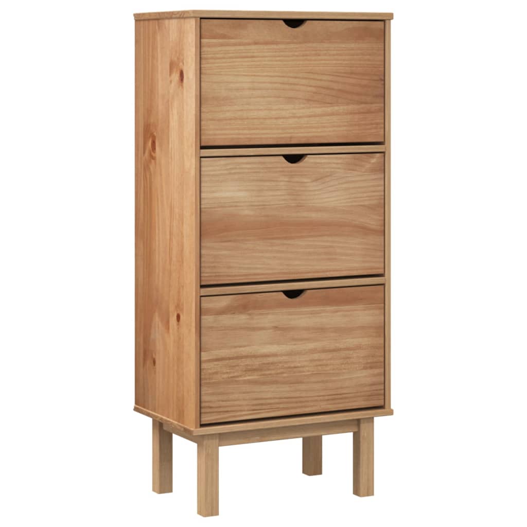 VidaXL shoe cabinet Otta 3 drawers solid pine