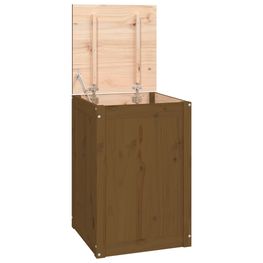 Vidaxx Wäschekorb 44x44x66 cm massives Kiefernholz honigbraun
