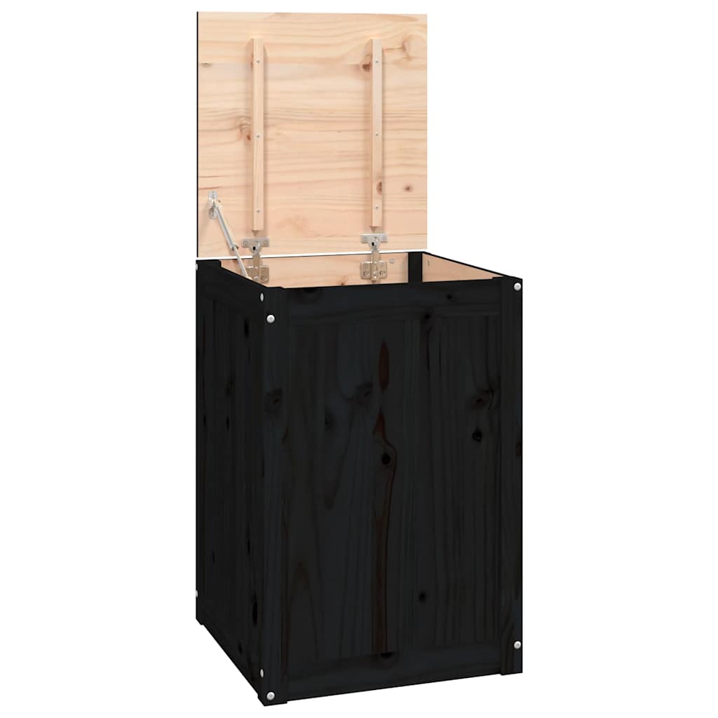 Vidaxx Wäschekorb 44x44x66 cm massives Kiefernholz schwarz