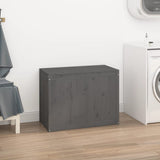 Vidaxx Wäschekorb 88,5x44x66 cm massives Kiefernholz grau