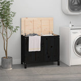 Vidaxx Wäschekorb 88,5x44x76 cm massives Kiefernholz schwarz