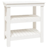 Vidaxl Workbench 78.5x50x80 cm Pino solido bianco