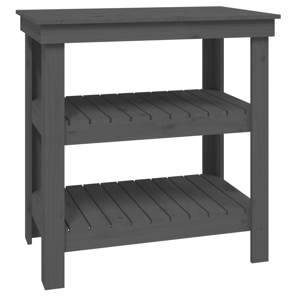 Vidaxx Werkbank 78,5x50x80 cm massives Kiefernholz grau