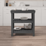 Vidaxx Werkbank 78,5x50x80 cm massives Kiefernholz grau