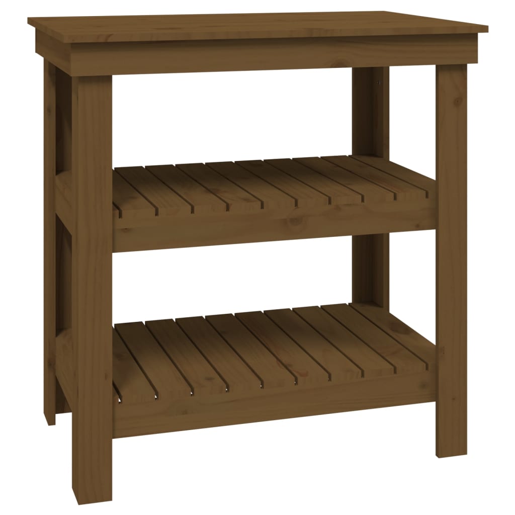 Vidaxl Workbench 78.5x50x80 cm Solid pine honey brown