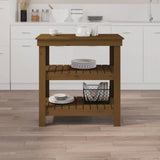 Vidaxx Werkbank 78,5x50x80 cm massives Kiefernholz honigbraun
