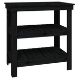 Vidaxx Werkbank 78,5x50x80 cm massives Kiefernholz schwarz