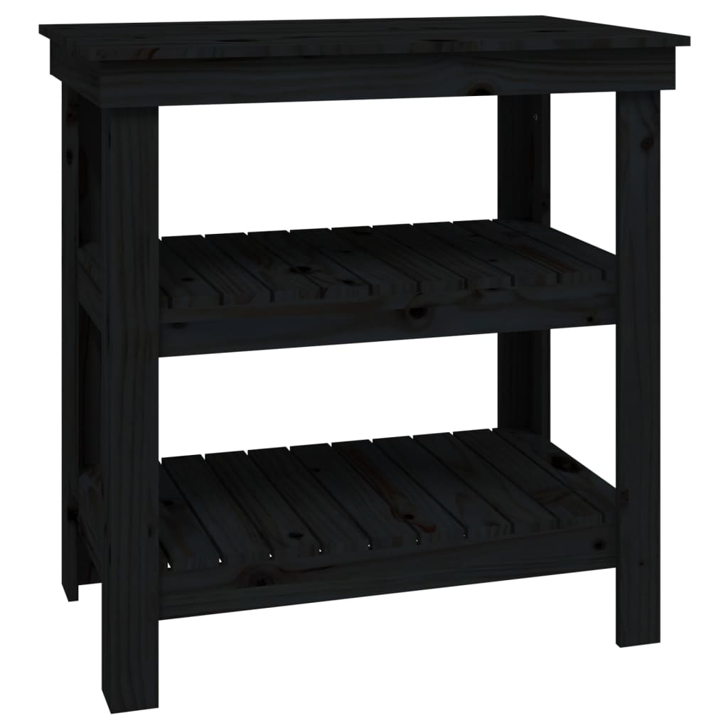 Vidaxl Workbench 78.5x50x80 cm Solid pine black