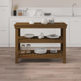 Vidaxx Werkbank 110,5x50x80 cm massives Kiefernholz honigbraun