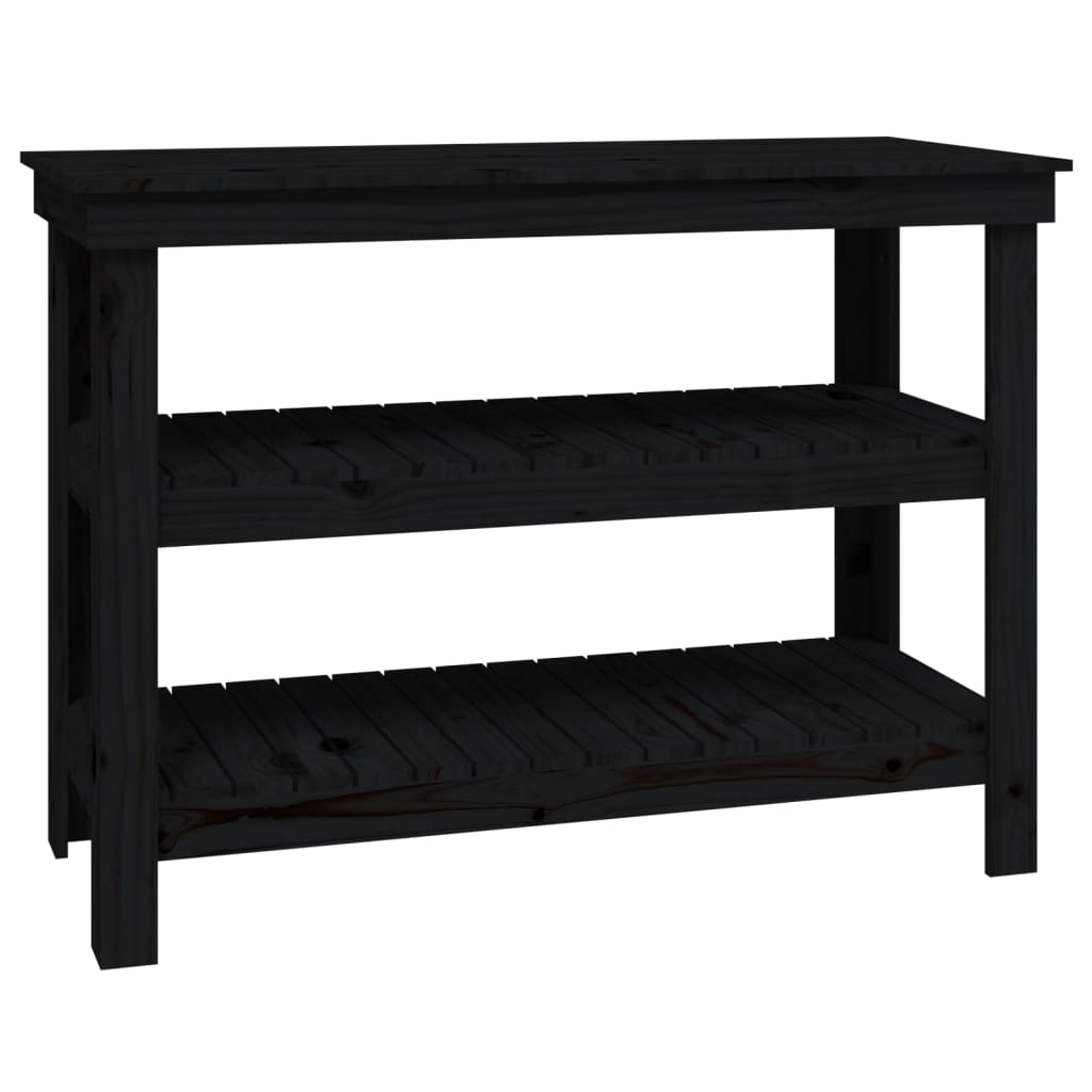 Vidaxx Werkbank 110,5x50x80 cm massives Kiefernholz schwarz