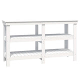 Vidaxx Werkbank 142,5x50x80 cm massives Kiefernholz weiß