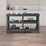 Vidaxx Werkbank 142,5x50x80 cm massives Kiefernholz grau