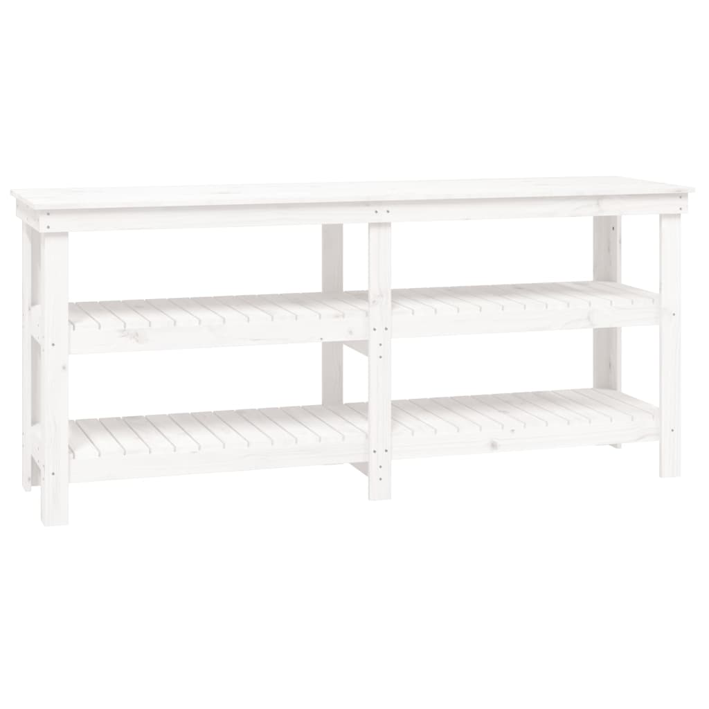 Vidaxx Werkbank 181x50x80 cm massives Kiefernholz weiß