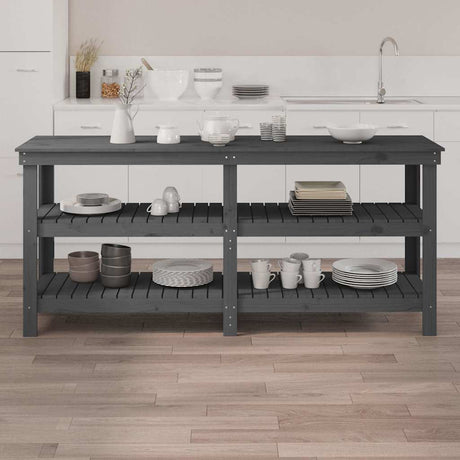 Vidaxx Werkbank 181x50x80 cm massives Kiefernholz grau