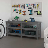 Vidaxx Werkbank 181x50x80 cm massives Kiefernholz grau