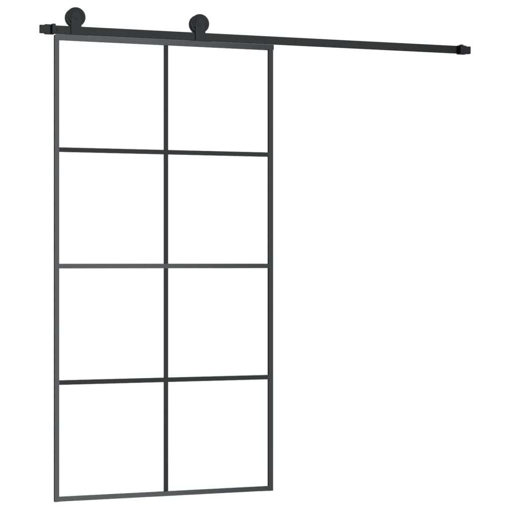 Vidaxl skjutdörr med smeten 102,5x205 cm ESG -glas och aluminium