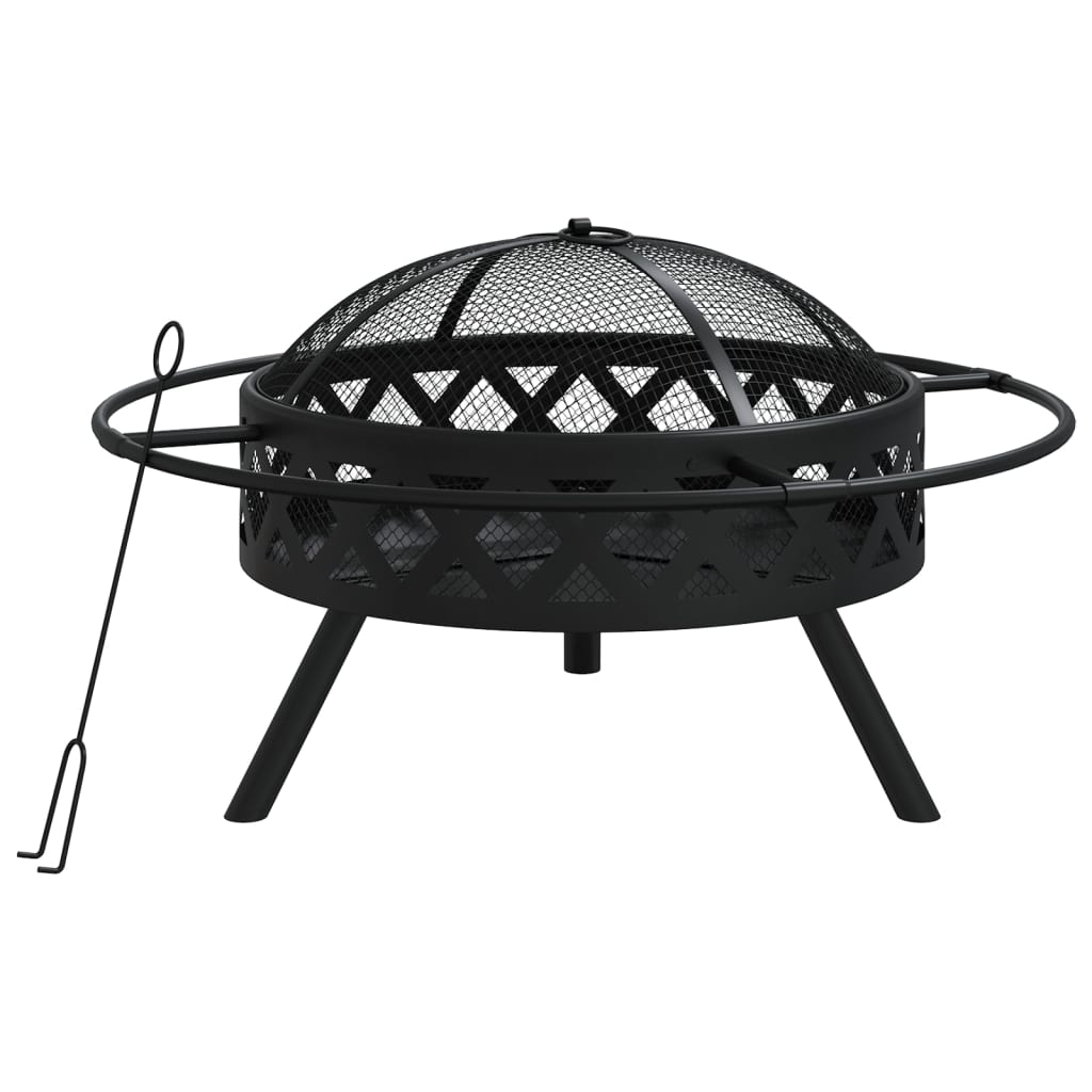 VidaXL Feuerstelle mit Schürhaken XXL 70 cm Stahl