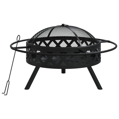 VidaXL Feuerstelle mit Schürhaken XXL 70 cm Stahl