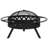 VidaXL Feuerstelle mit Schürhaken XXL 70 cm Stahl