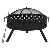 VidaXL Feuerstelle mit Schürhaken XXL 58 cm Stahl