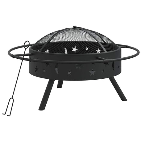 VidaXL Feuerstelle mit Schürhaken XXL 70 cm Stahl