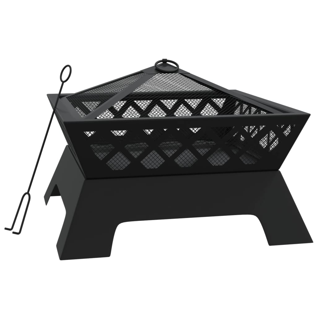 VidaXL Feuerstelle mit Schürhaken XXL 50 cm Stahl