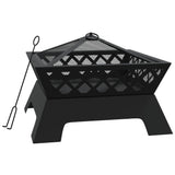 VidaXL Feuerstelle mit Schürhaken XXL 50 cm Stahl