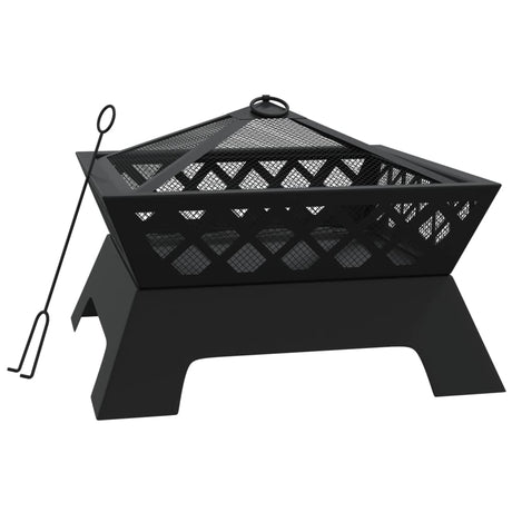 VidaXL Feuerstelle mit Schürhaken XXL 50 cm Stahl