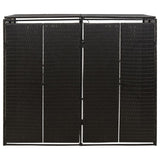 Vidaxl Container Storage Double 140x80x117 cm Poly Rattan Black