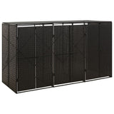 Vidaxx Containeraufbewahrung dreifach 207x80x117 cm Polyrattan schwarz