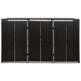 Vidaxx Containeraufbewahrung dreifach 207x80x117 cm Polyrattan schwarz