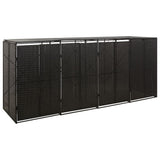 VIDAXL SHRANT SKLADIŠČE ŠTIRJE 274X80X117 CM POLY RATTAN BLACK