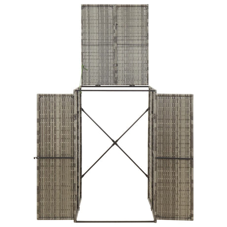 VidaXL Container-Aufbewahrung einzeln 70x80x117 cm Polyrattan grau