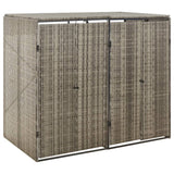 Vidaxl Container Storage Double 140x80x117 cm Poly Rattan Grey