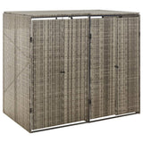 VidaXL Container-Aufbewahrung doppelt 140x80x117 cm Polyrattan grau