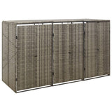 Vidaxx Containeraufbewahrung dreifach 207x80x117 cm Polyrattan grau