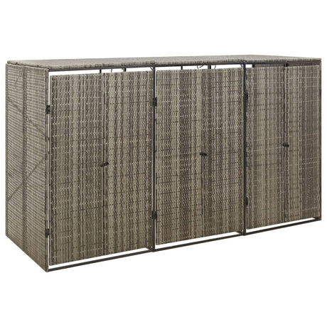 Vidaxx Containeraufbewahrung dreifach 207x80x117 cm Polyrattan grau