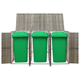 Vidaxx Containeraufbewahrung dreifach 207x80x117 cm Polyrattan grau