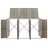 Vidaxx Containeraufbewahrung dreifach 207x80x117 cm Polyrattan grau